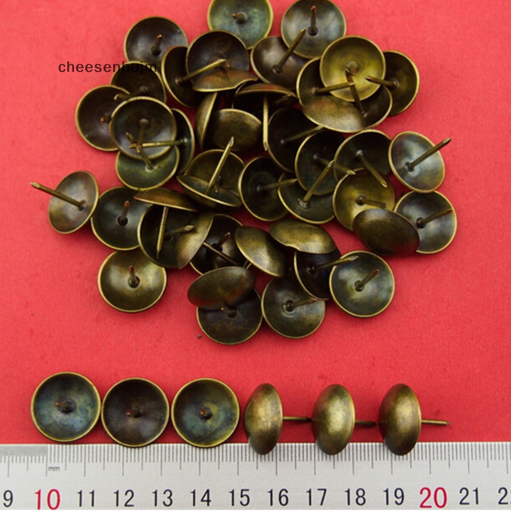 Set 100 Đinh Tán Kim Loại Mạ Đồng Dùng Để Trang Trí Nội Thất / Ghế Sofa / Cửa Ra Vào