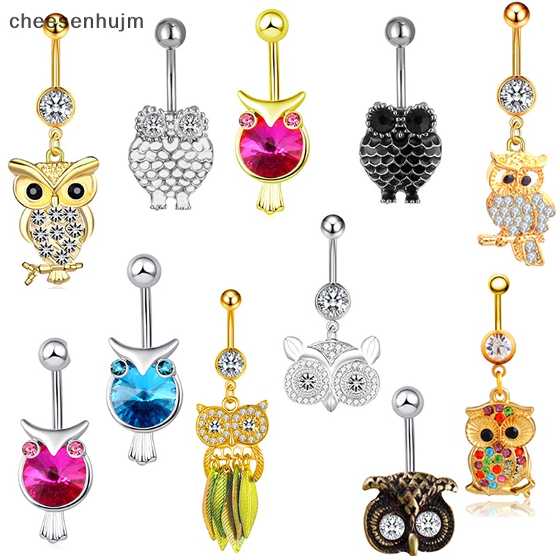 Khuyên Rốn Hình Cú Mèo Đính Đá Zircon Quyến Rũ Cho Nữ