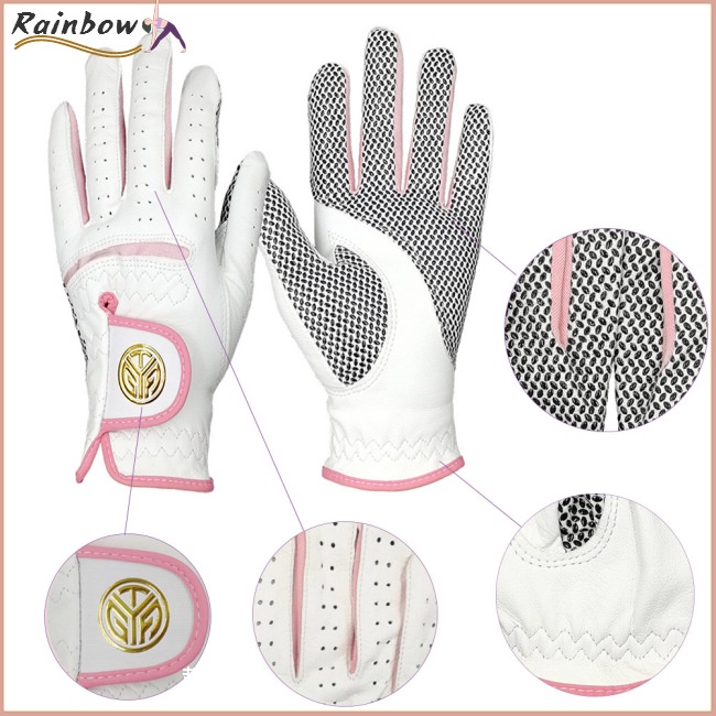 1 Đôi Găng Tay Đánh Golf Da Cừu Chống Trượt Thoáng Khí Dành Cho Nữ