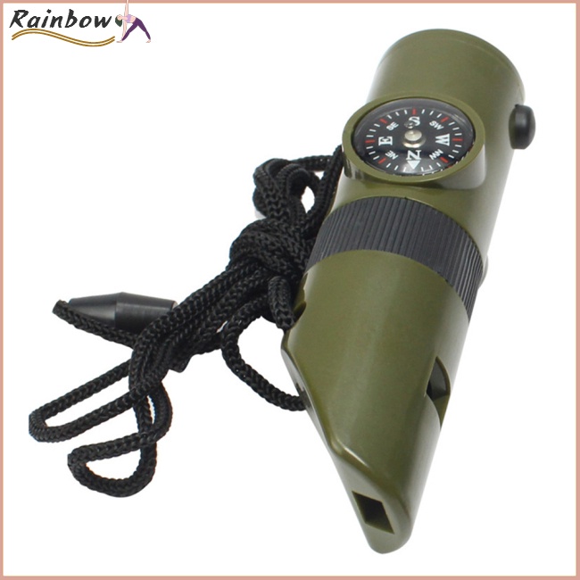 Còi Sinh Tồn Đa Năng 7 Trong 1 Có Đèn LED Và Dây Đeo Tiện Dụng