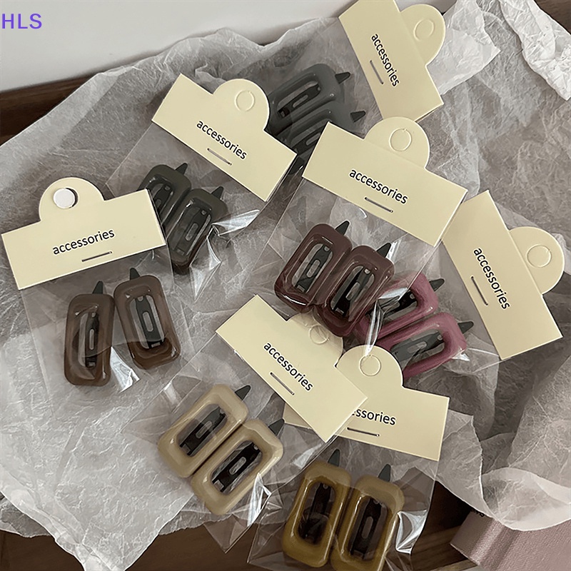 Set 2 Kẹp Tóc Màu Kẹo Ngọt Phong Cách Hàn Quốc Dễ Thương Cho Nữ