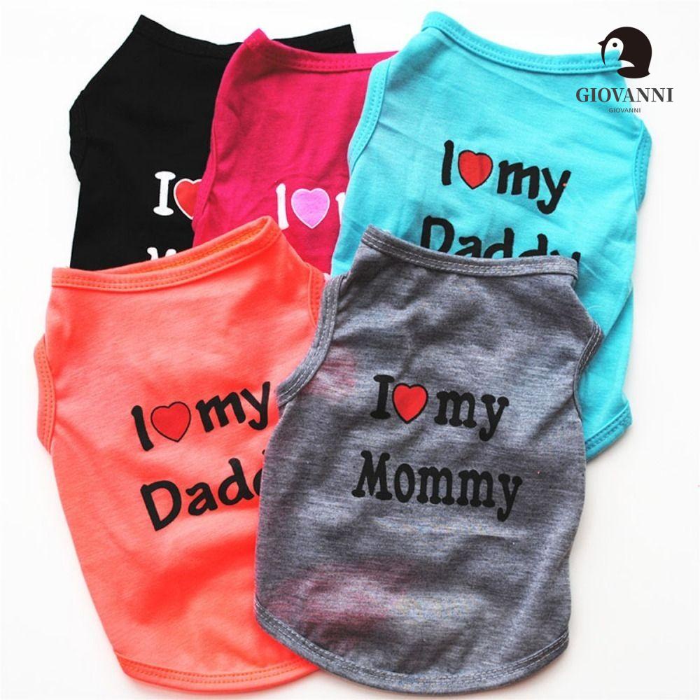 GIOVANNI Áo Thun Chống Nắng Thoáng Khí In Chữ Mom and Dad Thời Trang Mùa Hè 2023 Dành Cho Cún Cưng