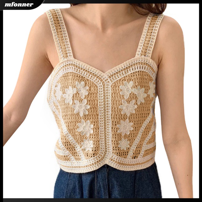 Áo Dây Sát Nách Vải Lụa Lạnh Thêu Họa Tiết Kiểu Retro Pháp Thời Trang Mùa Hè Cho Nữ