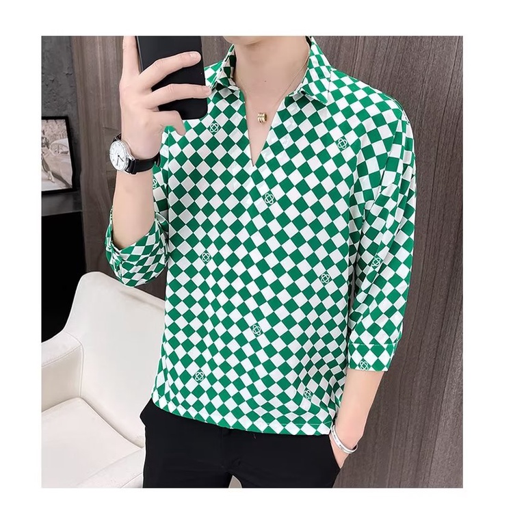 Áo Sơ Mi Tay Ngắn Cổ Vuông Họa Tiết Hoa Thời Trang Mùa Hè Cho Nam