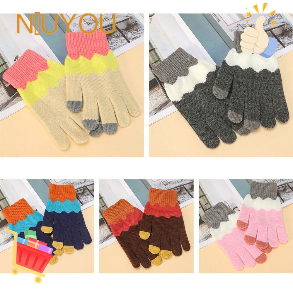 1 Đôi Găng Tay Thể Thao Phủ Lông Dày Dặn Có Thể Chạm Màn Hình Cảm Ứng Thời Trang Unisex