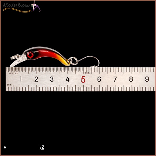 Set 8 Mồi Giả Nhử Cá Bằng Nhựa Cứng 4cm / 1.5g Gắn Kèm Móc Câu Tiện Dụng