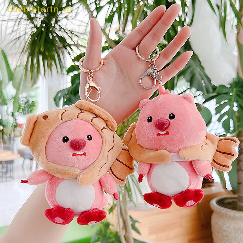 Móc Khóa Búp Bê Nhồi Bông Màu Hồng Dễ Thương