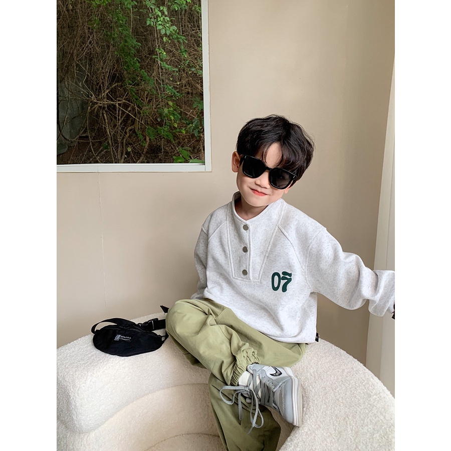 Áo Sweater POLO Cổ Đứng Thời Trang Nhật Hàn Dành Cho Bé 90-150cm