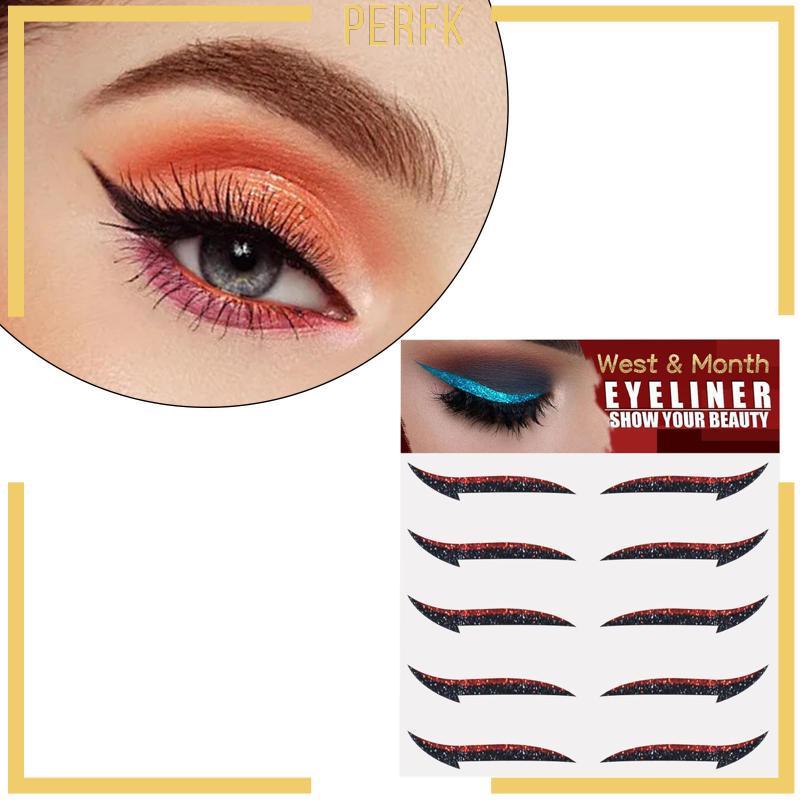 Bộ 5 Cặp Miếng Dán Kẻ Mắt Màu Lấp Lánh Dễ Sử Dụng Dùng Để Trang Điểm Hóa Trang Cho Nữ