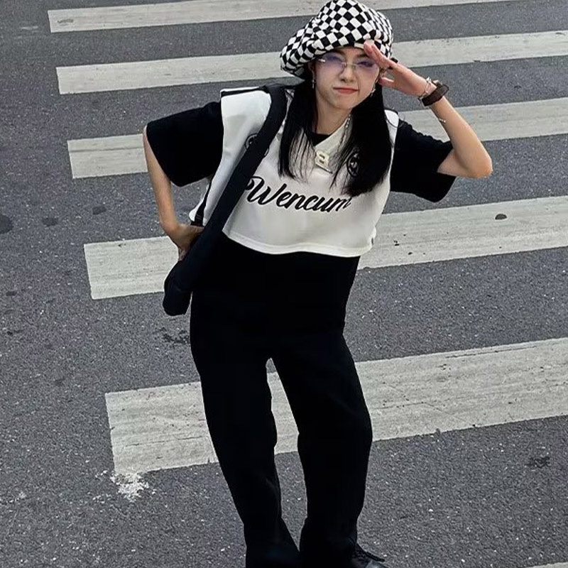 Áo ba lỗ SINRANSINYA dáng ôm phong cách nghệ thuật đường phố Mỹ đơn giản thời trang cho nam và nữ