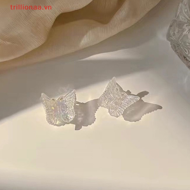 Set 10 Kẹp Tóc Hình Bướm Mini Bằng Resin Trong Suốt Dễ Thương Cho Bé Gái