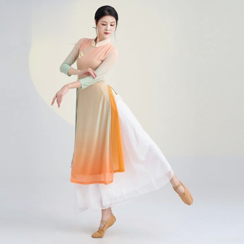 ((M &amp; E) Sườn Xám Khiêu Vũ Dân Tộc Phong Cách Mới Cho Nữ