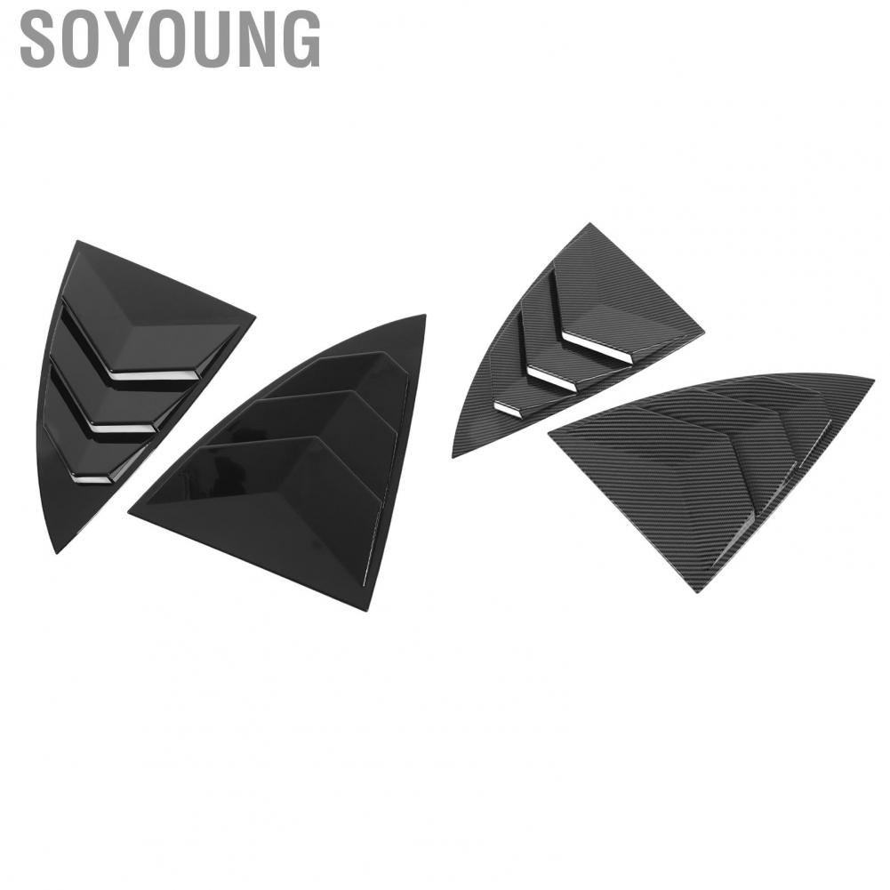 Soyoung Side Window Spoiler  Louvers Trim Triangle East To Install Scratch Resistant for Model Y