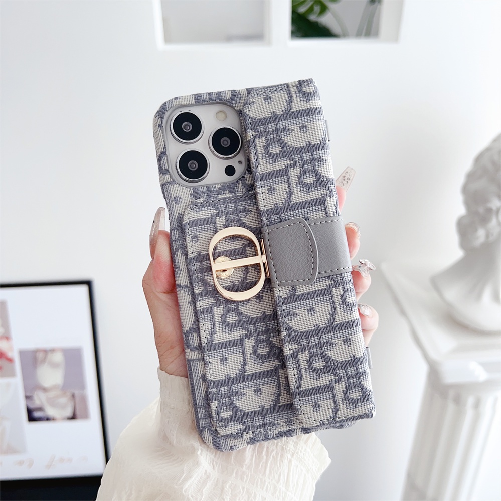 Ốp Điện Thoại Thêu Hình Sang Trọng Kèm Ngăn Đựng Thẻ Và Dây Đeo Cho iPhone 14 Pro Max 13 12 11 Pro Max XR X Xs Max 7 8 14 PLUS