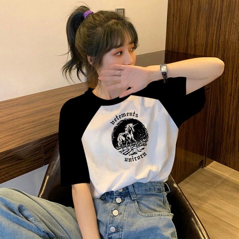 Áo Thun Cotton Tay Ngắn Dáng Rộng Phong Cách Retro Pháp Thời Trang Mùa Hè Mới Cho Nữ