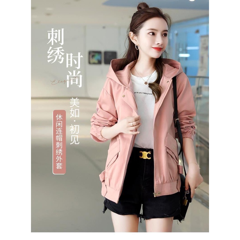 Áo Khoác Tay Dài Thêu Hình Chuột Mickey Phong Cách Mới Mùa Thu Dễ Phối Đồ Cho Nữ