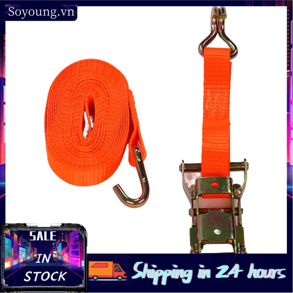 Soyoung Lashing Strap Ratchet Tie Down UV Proof Tear Resistant for Truck Trailer