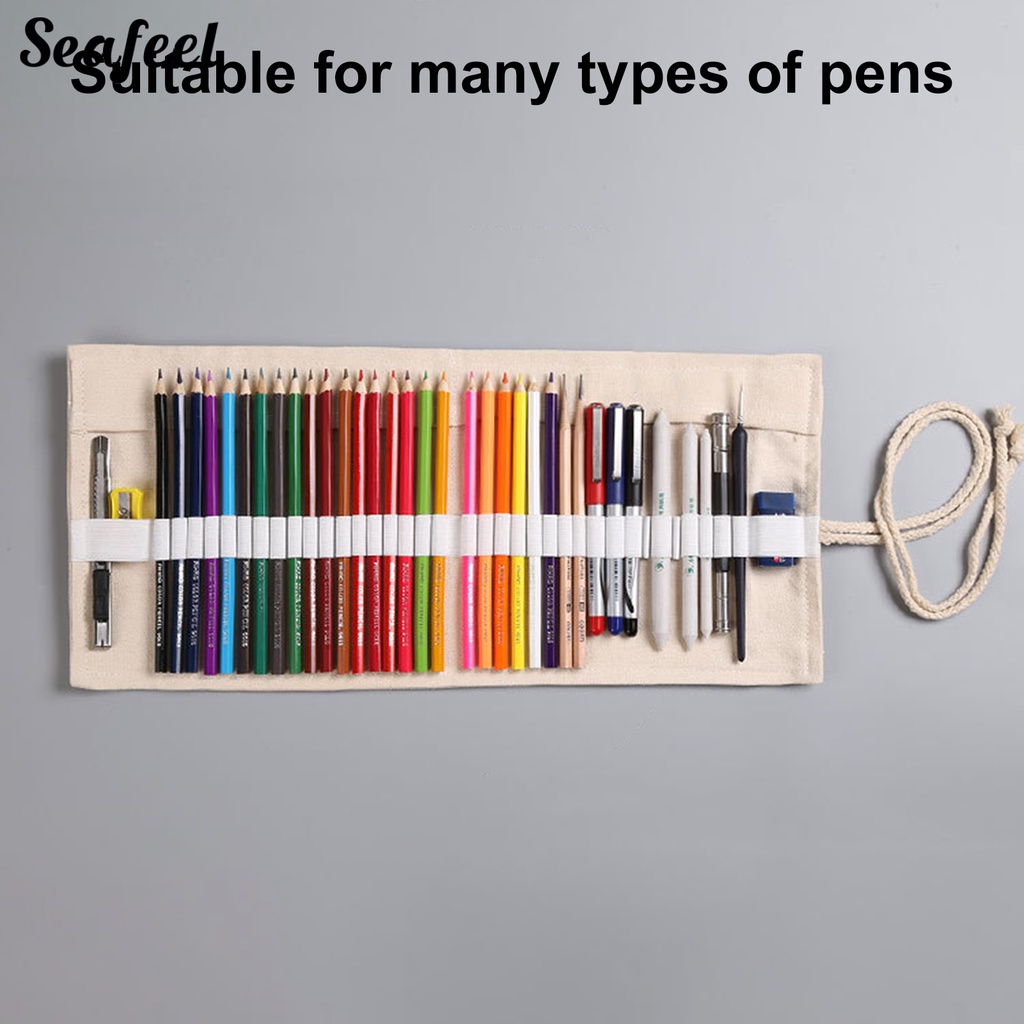 Túi Cuộn Đựng Bút Bằng Vải Canvas Cỡ Lớn 12 / 24 / 36 / 48 / 72