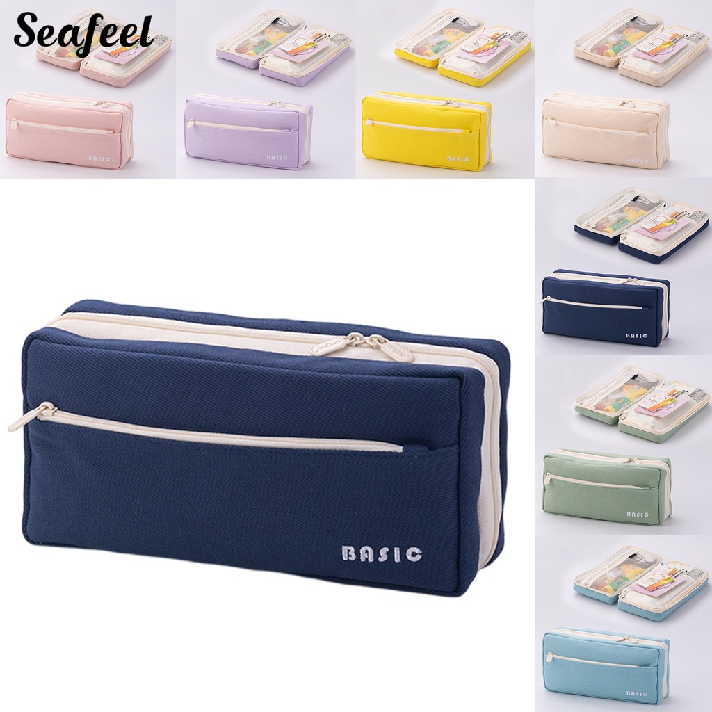 Túi Đựng Bút Nhiều Ngăn Sức Chứa Lớn Có Khóa Kéo Cho Học Sinh