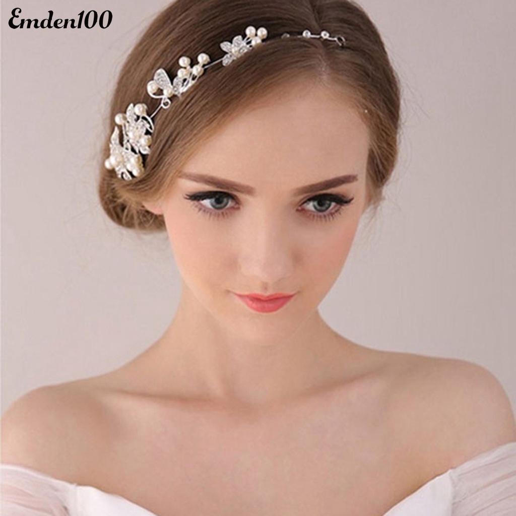 Cài Tóc Đính Đá Hình Hoa Thời Trang Cho Cô Dâu