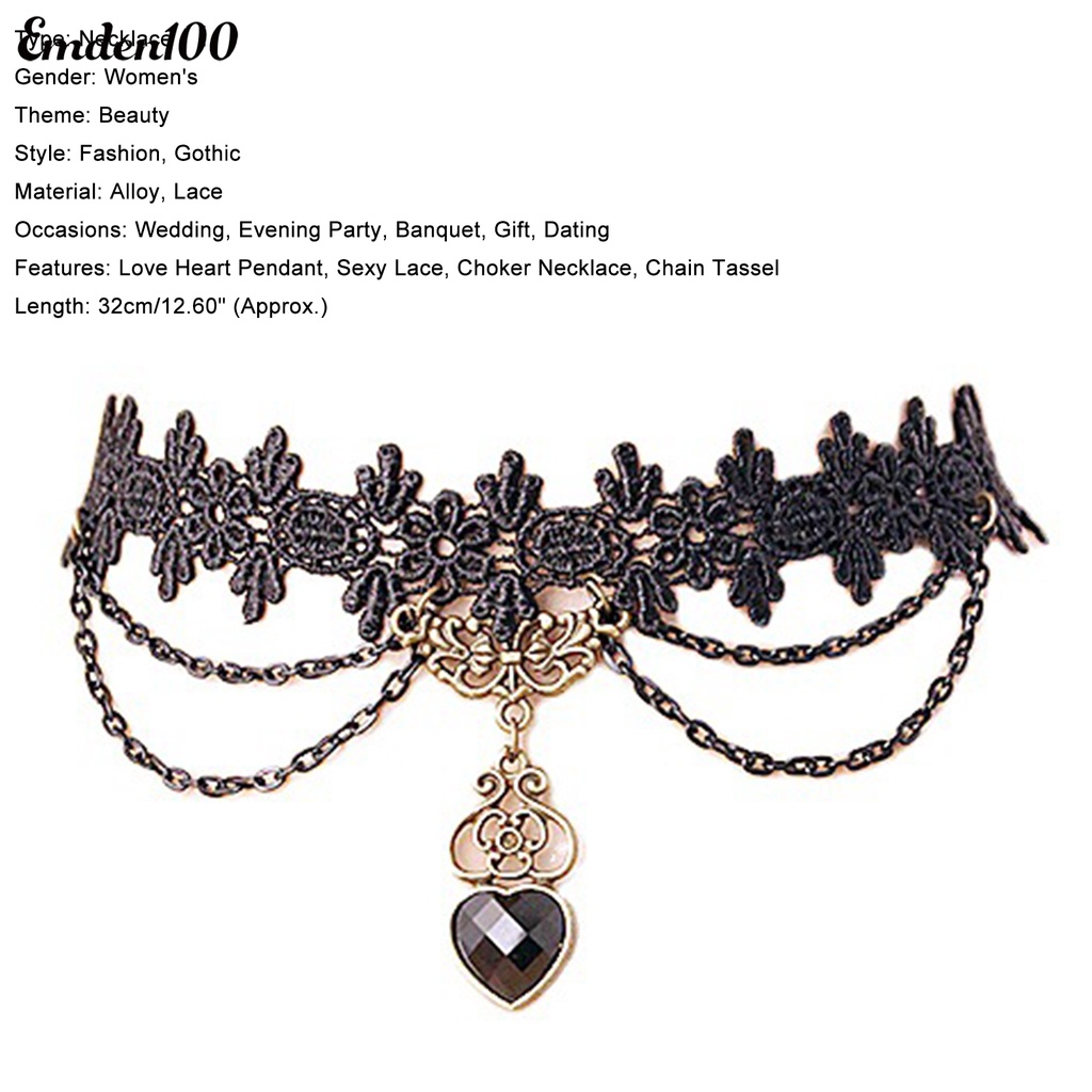 Vòng Cổ Choker Ren Màu Đen Thời Trang Cho Nữ