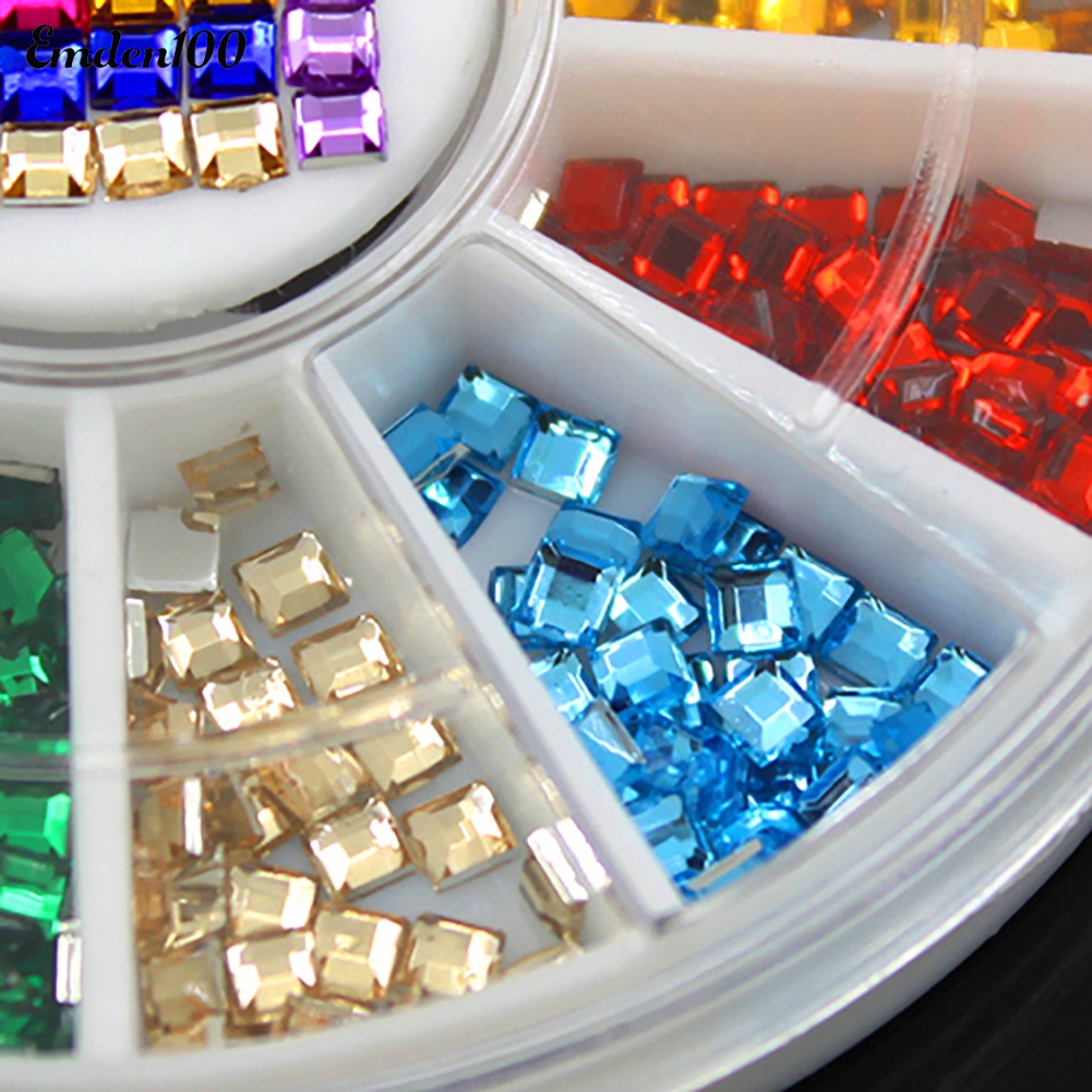 Hộp Đá Vuông 3D 3mm 12 Màu Tự Trang Trí Móng Tay