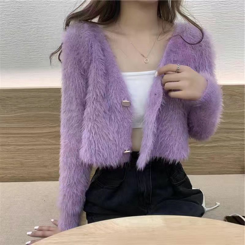 Áo Khoác Cardigan Cổ Chữ V Dáng Rộng Thiết Kế Mới Thời Trang Mùa Thu Theo Phong Cách Hàn Quốc Cho