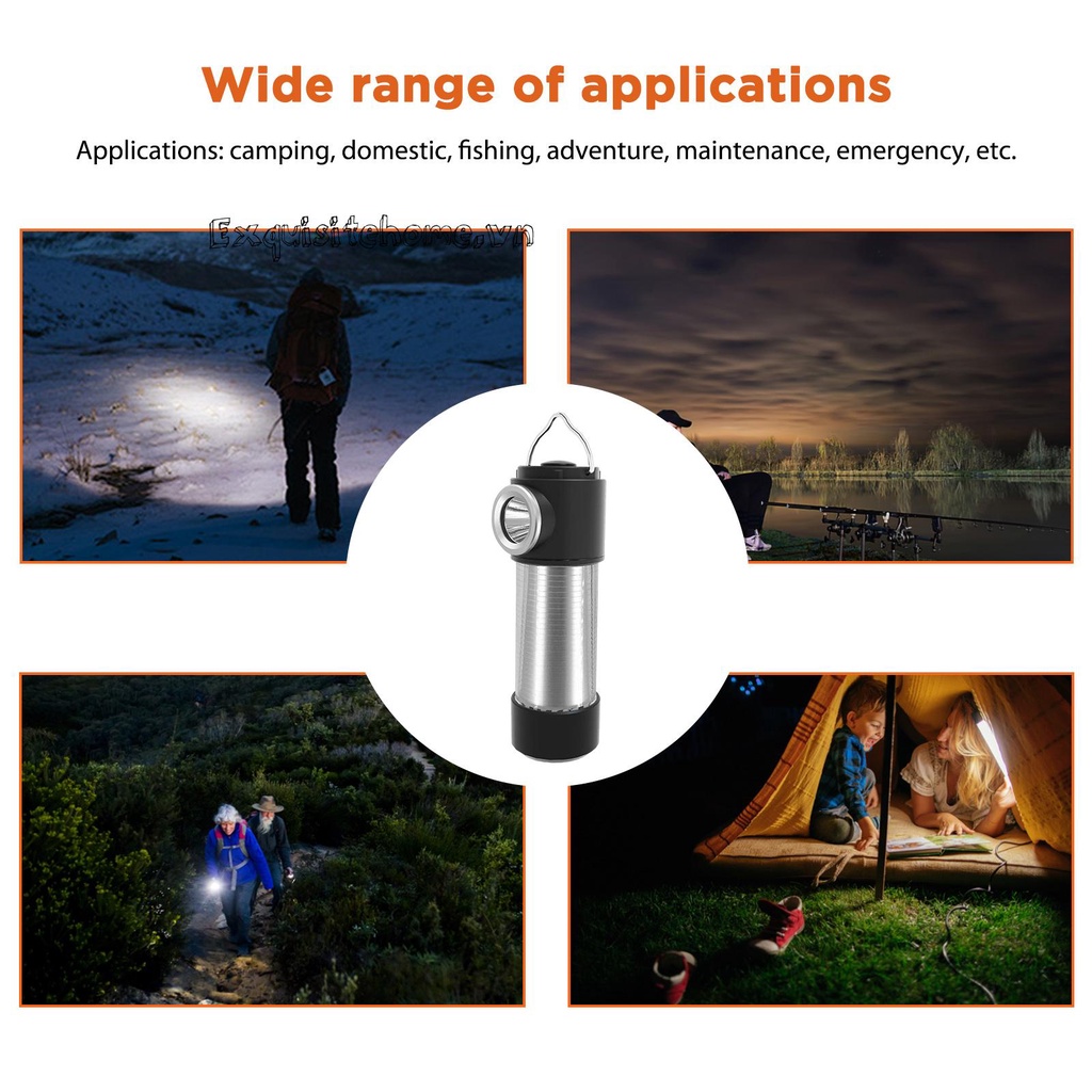 Đèn Cắm Trại Mini Từ Tính Kèm Chụp Đèn Tiện Dụng