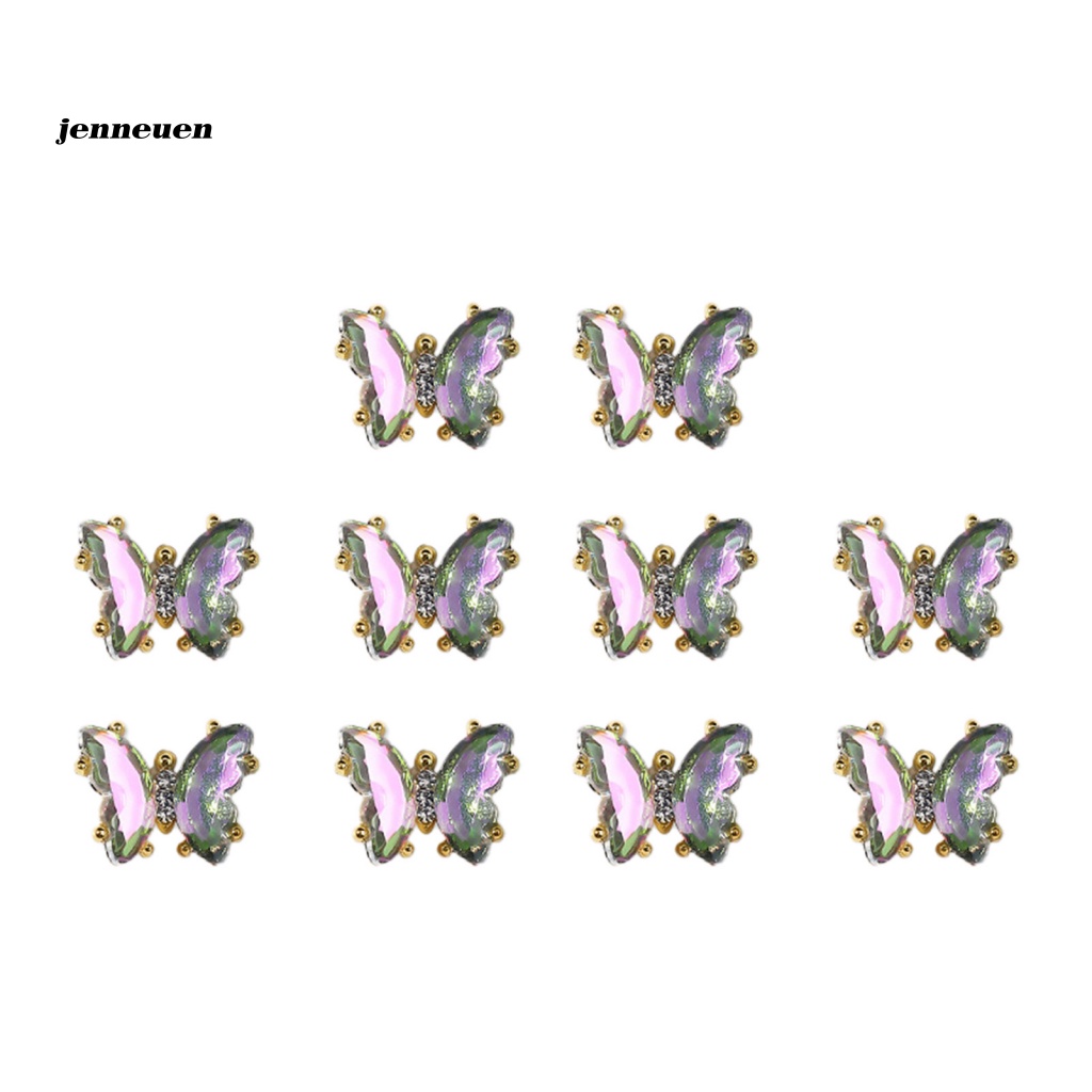Set 10 Bươm Bướm Nhiều Màu Sắc Lấp Lánh Dùng Trang Trí Móng Tay
