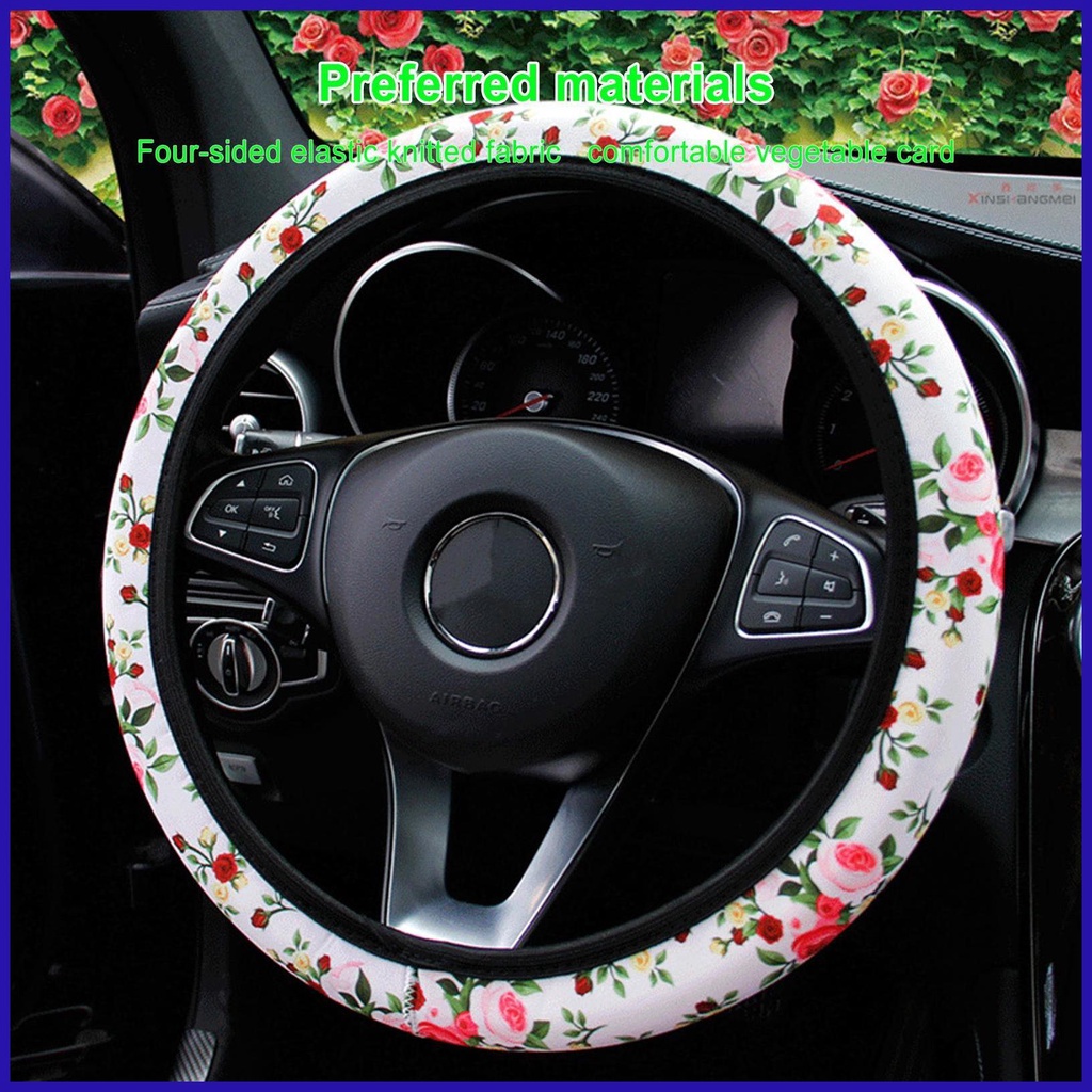 Vỏ BọC Vô Lăng Không ĐườNg May HọA TiếT Hoa HồNg Cho Xe Hơi