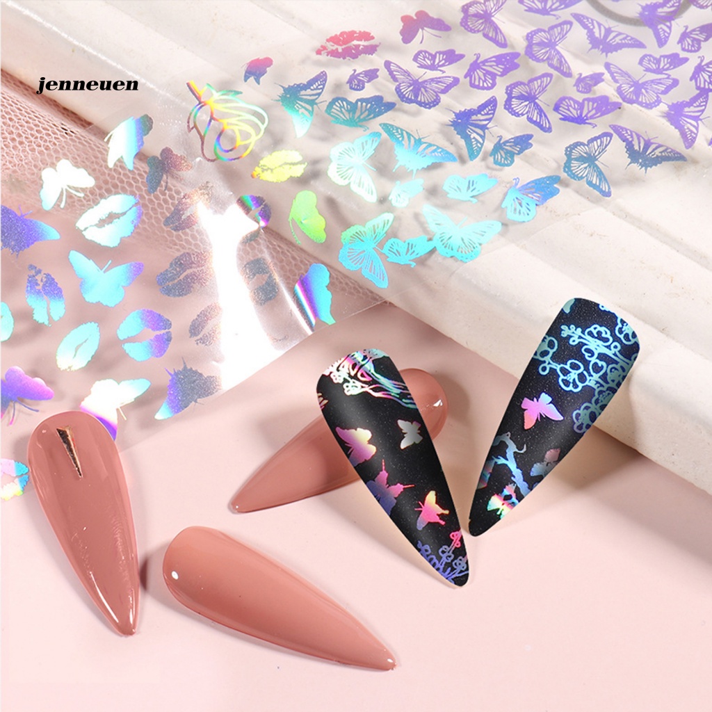 Set 10 Nhãn Dán Móng Tay Mini Màu Laser Lấp Lánh DIY