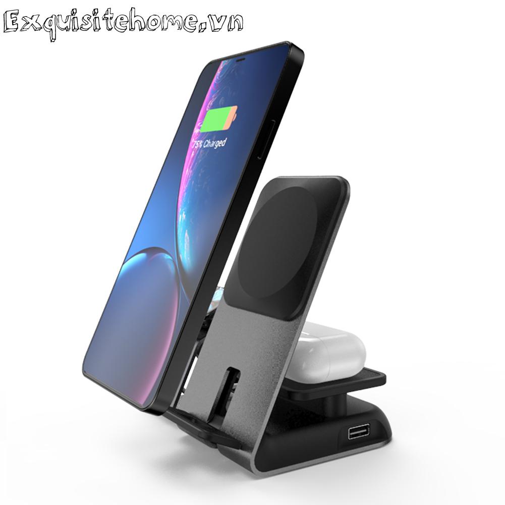 Đế Sạc Từ Tính Không Dây Cho Apple Watch iPhone Và Tai Nghe