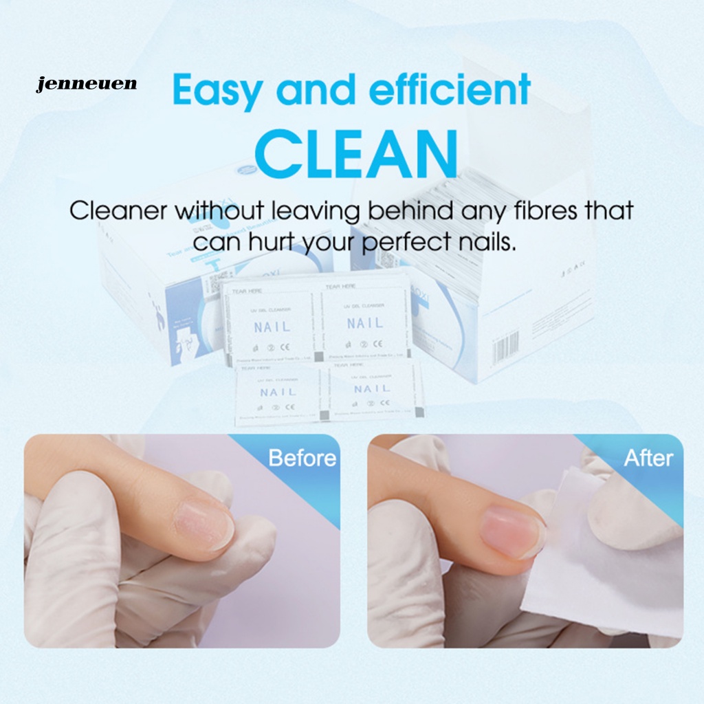 Hộp 100 Miếng / Hộp Khăn Giấy Tẩy Sơn Móng Tay Siêu Mỏng Không Xơ Vải Hiệu Quả