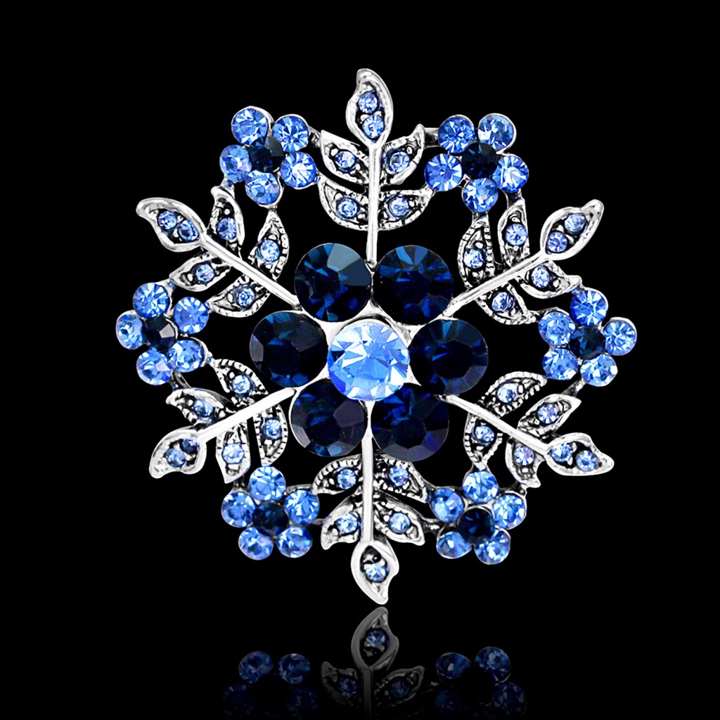 Ghim Cài Áo Hình Hoa Tuyết Đính Đá Thời Trang Cho Nữ