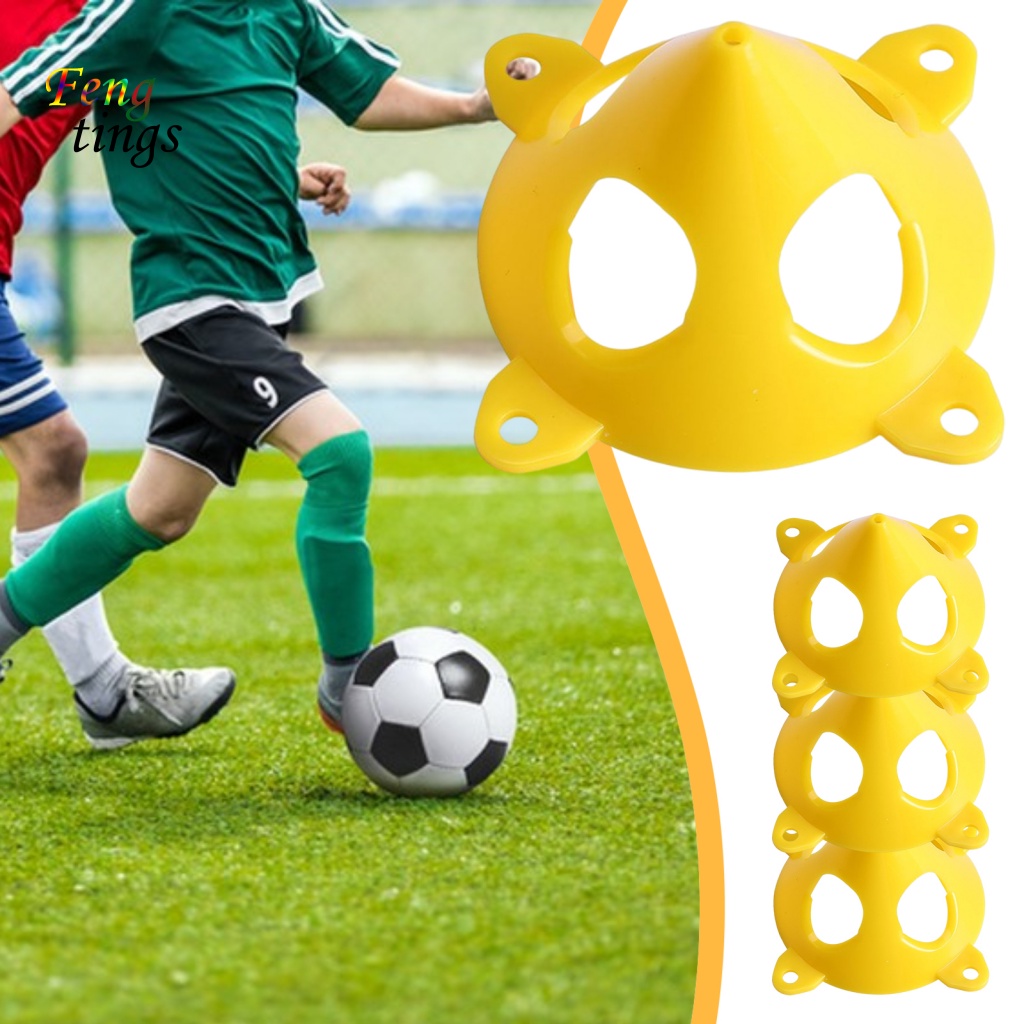 Bộ 2 Đĩa Đánh Dấu Hình Kim Tự Tháp Chống Gió Chống Mòn Màu Trơn Có Lỗ Chắc Chắn Hỗ Trợ Luyện Tập Đá Banh