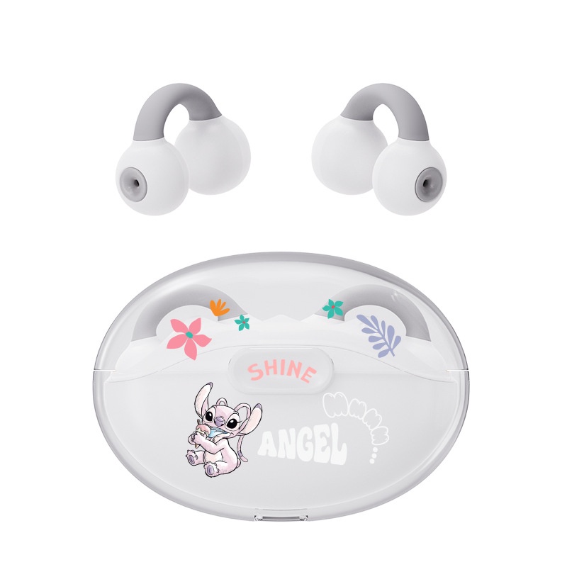 Tai Nghe Không Dây Bluetooth 5.3 XD06 Dạng Kẹp Trong Suốt Hình Disney Dễ Thương Giảm Tiếng Ồn Hình Gấu Dâu Tây Gấu Lotso Mickey Minnie Stitch Thiên Thần Pin