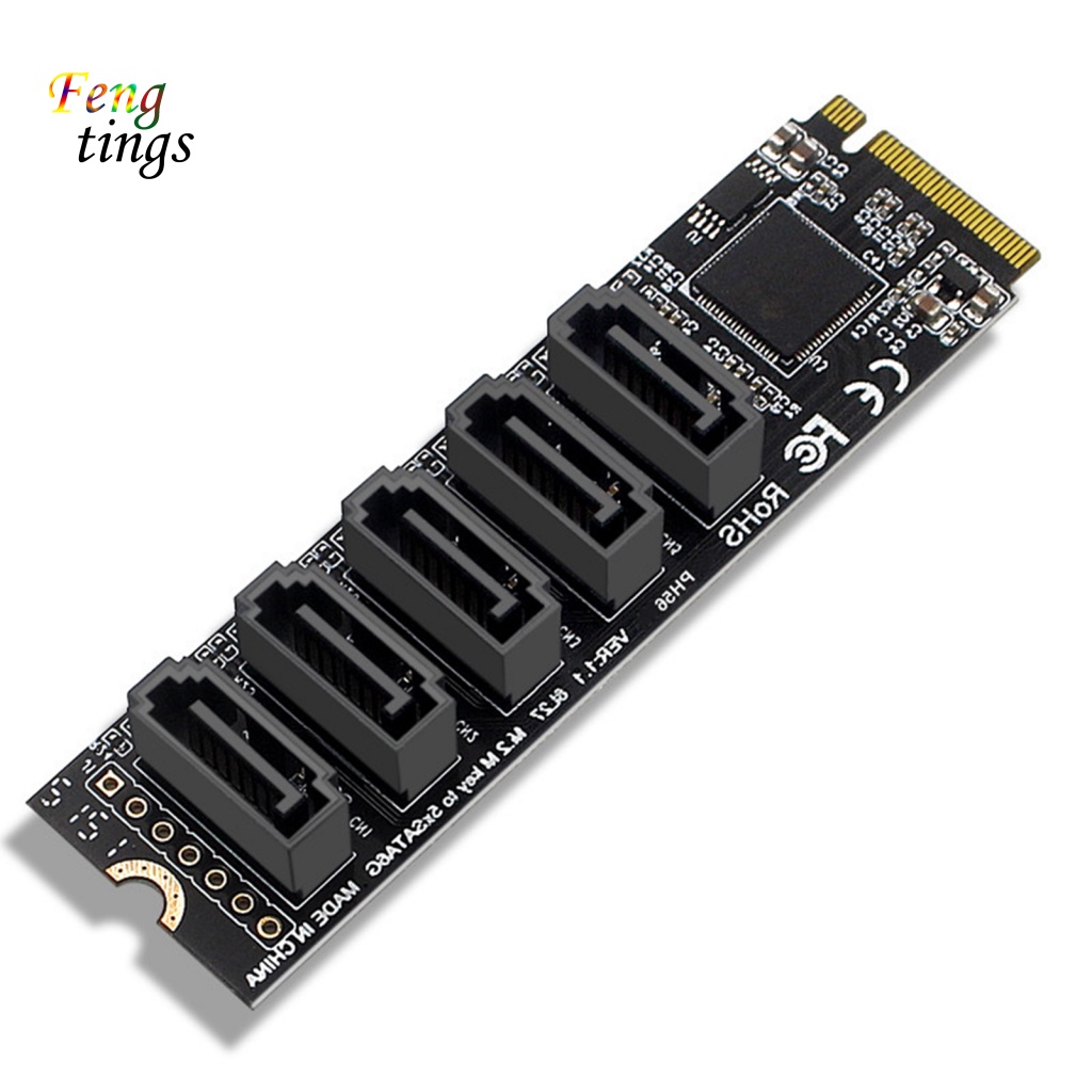 Thẻ Mở Rộng Ổ Đĩa Cứng PH56 5 Cổng JMB585 M2 PCIE Sang SATA 6G SSD SATA Cho Windows