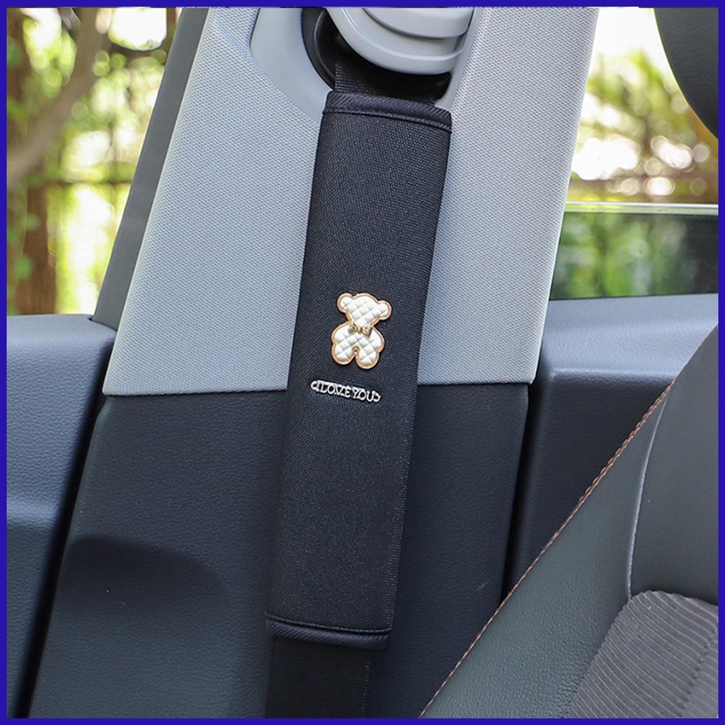 Đệm Bọc Dây Đai An Toàn Xe Buýt / Xe Hơi / Máy Bay Hình Gấu Hoạt Hình Bằng Vải Bông Mềm Mại Thoải Mái