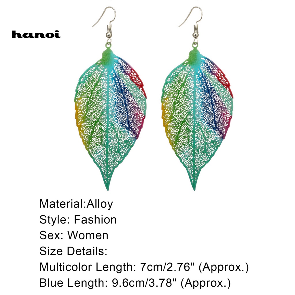 1 Đôi Bông Tai Hình Chiếc Lá Nhiều Màu Thời Trang Dành Cho Nữ