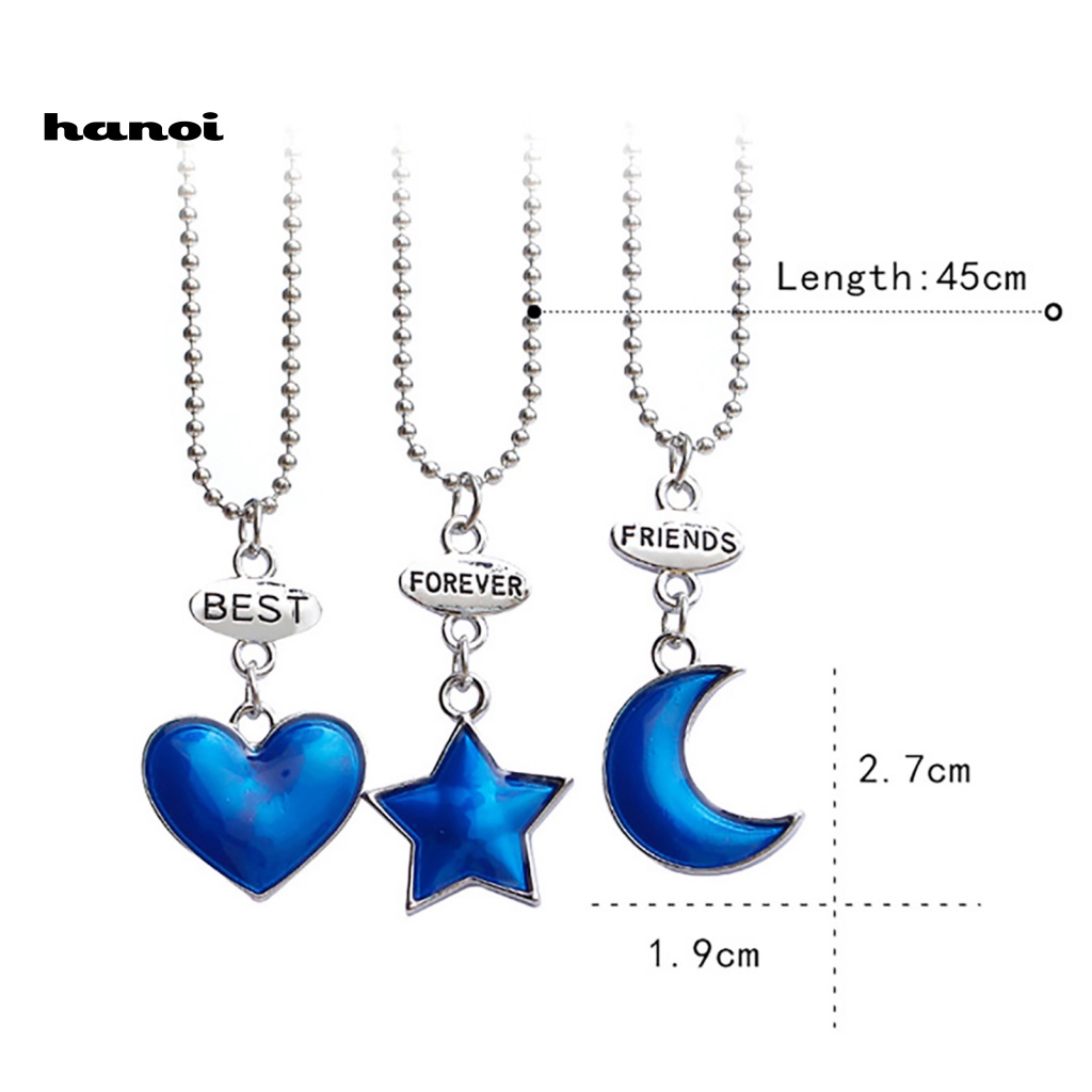 Set 3 Vòng cổ MặT HìNh TráI Tim KhắC Chữ ThờI Trang Cho Nữ