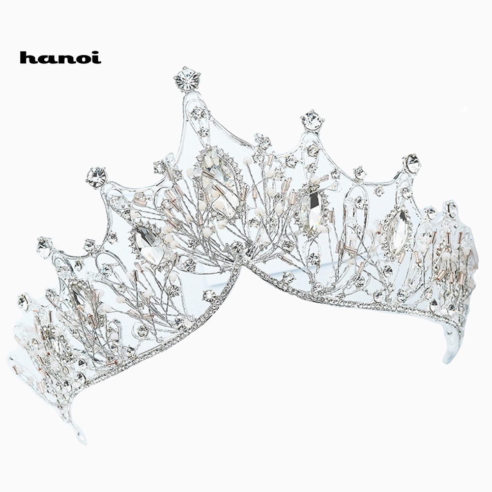 Vương Miện Cài Tóc Đính Đá Lấp Lánh Cho Cô Dâu
