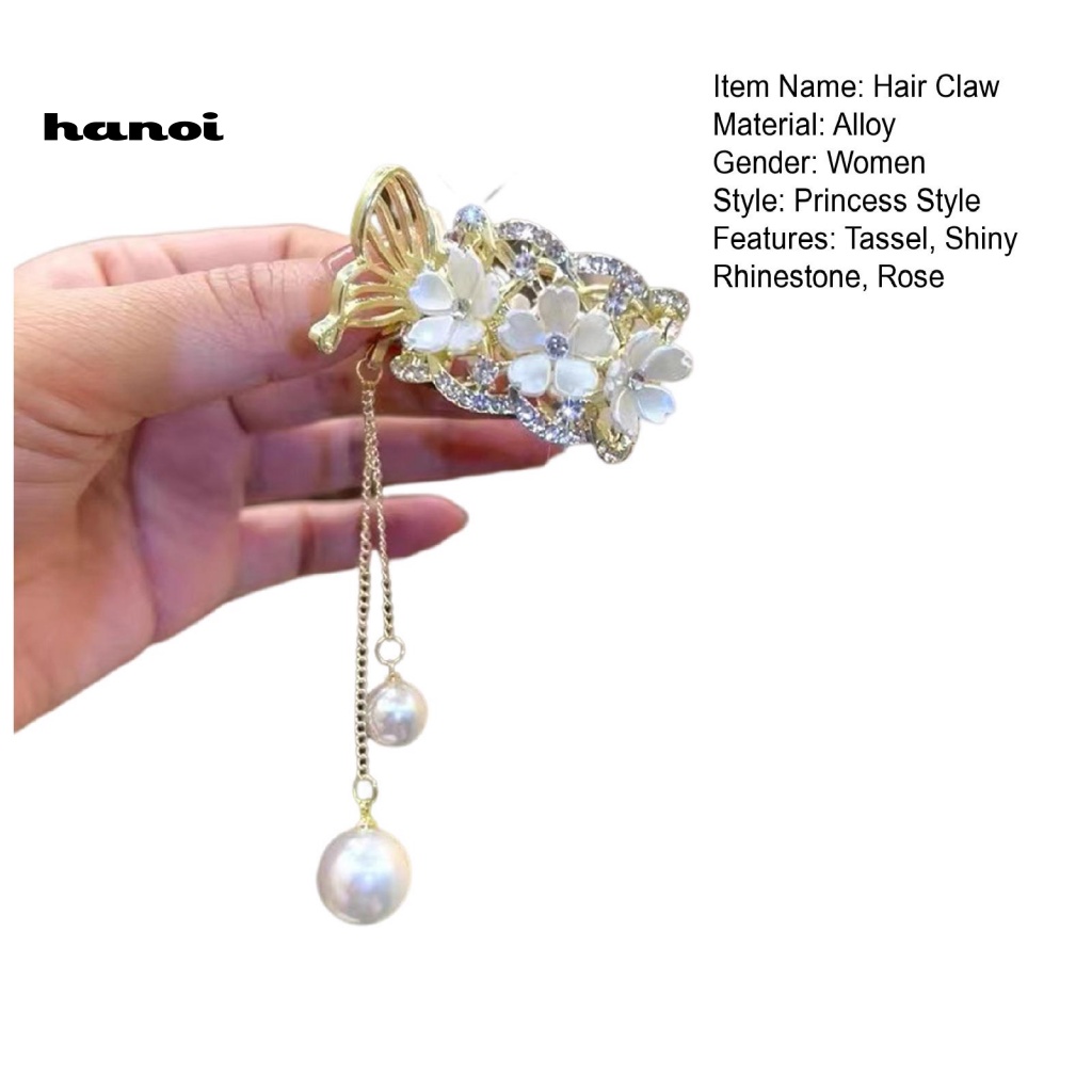 Kẹp Tóc Càng Cua Đính Đá Lấp Lánh Chống Trượt Trang Trí Tóc Đuôi Ngựa