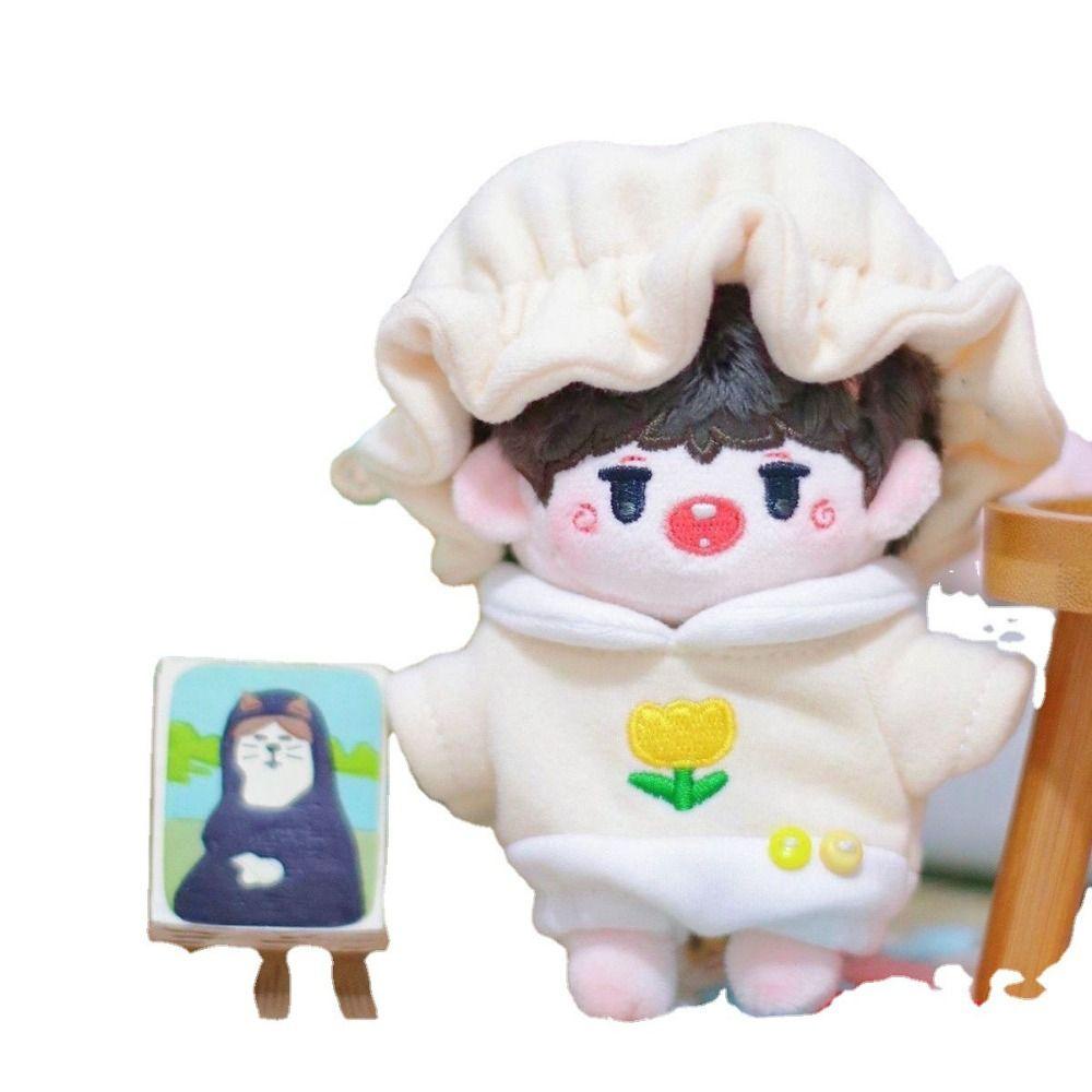 Haniray doll bodysuit, hoa văn chất liệu cotton quần áo búp bê, quần t-shirt có mũ mini mặc thường ngày trang phục búp bê thần tượng cho búp bê nhồi bông búp bê bông 10cm