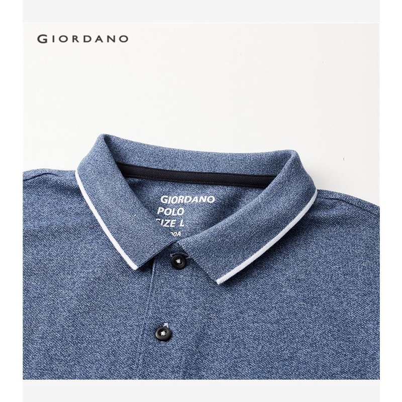 GIORDANO Áo polo nam tay ngắn đơn giản phong cách thể thao 01011425