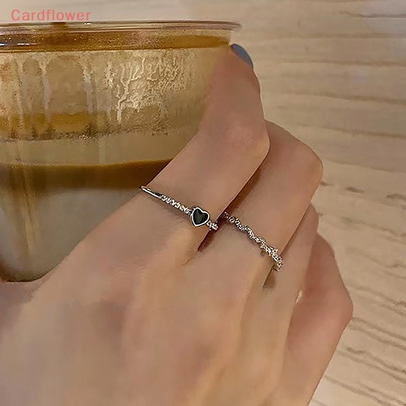 Nhẫn Hợp Kim Bạc Đính Đá Pha Lê Hình Trái Tim Thời Trang Vintage Dành Cho Nữ