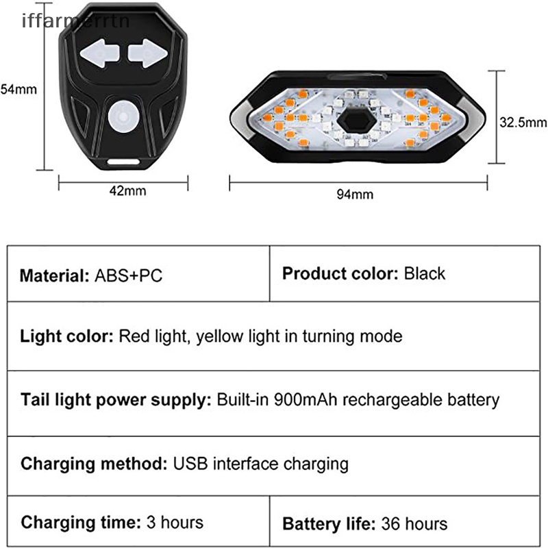 Đèn Xi Nhan Đuôi Xe Đạp Có Điều Khiển Từ Xa