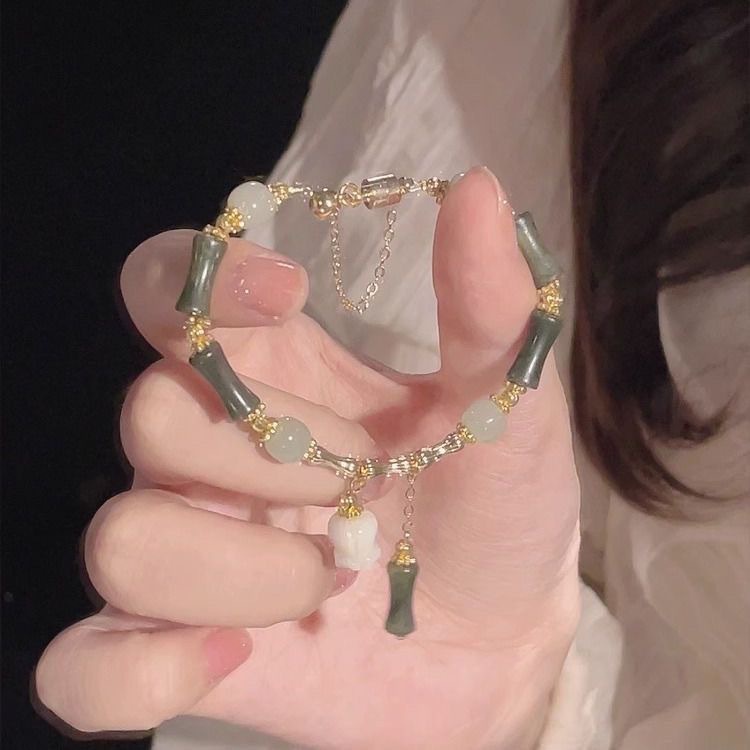 Mùa hè phong cách mới vòng tay xanh cô gái thời trang hoa vòng tay phụ kiện