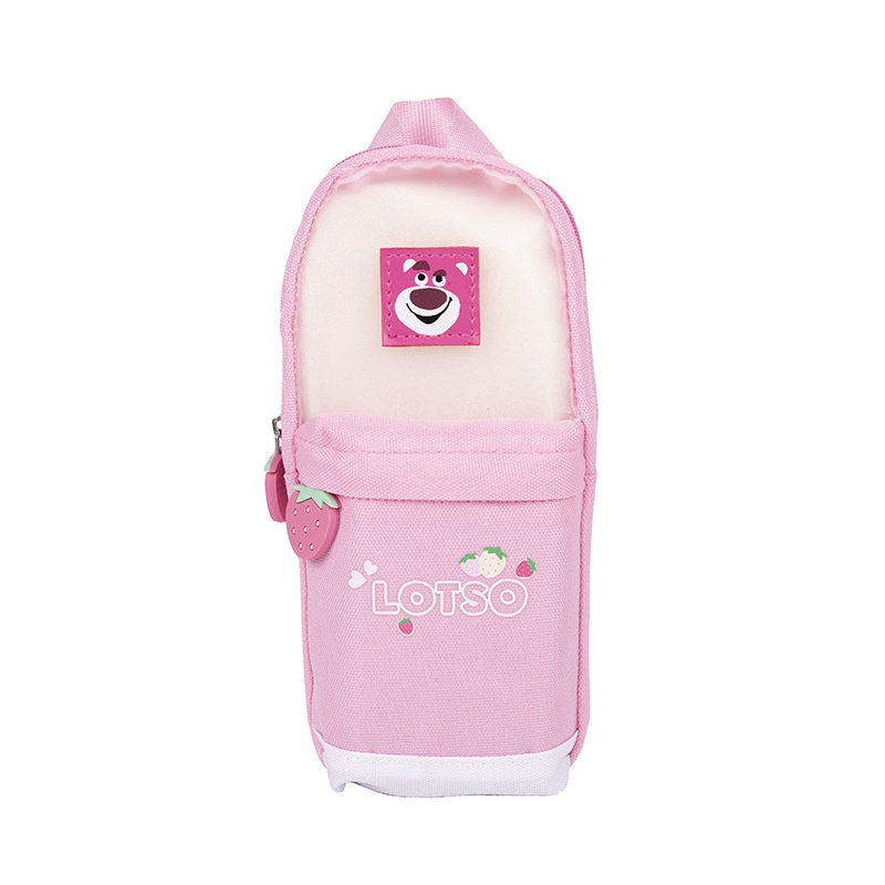 Kira Lotso Túi Đựng Bút Hai Ngăn Sức Chứa Lớn Hình Gấu Dâu Tây Dễ Thương