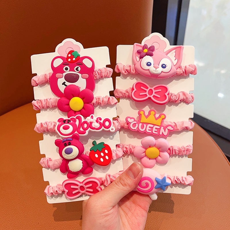 Set 5 Dây Buộc Tóc Đính Ruy Băng Cho Bé Gái