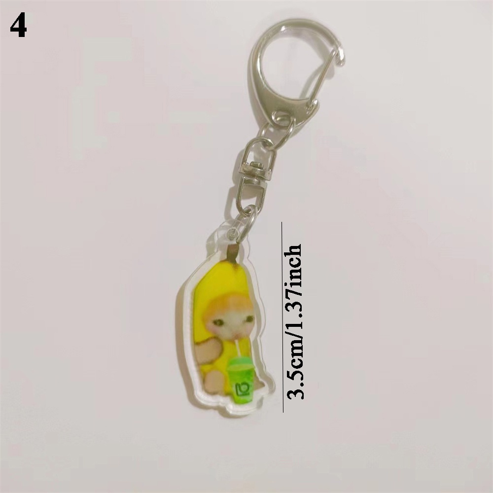 Móc Khóa Acrylic Hình Mèo Hoạt Hình / Chuối Sáng Tạo